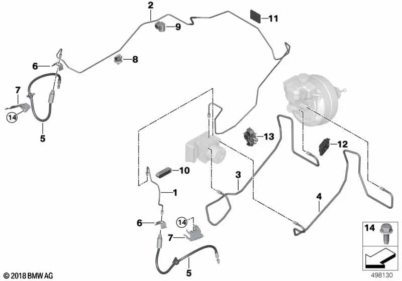 Tubería para BMW Serie 2 G42, Serie 3 G20, G20N, G28, G28N (OEM 34306893947). Original BMW