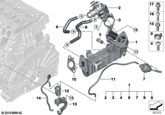 Kühlmittelrücklaufschlauch für BMW F20N, F21N (OEM 11718575339). Original BMW