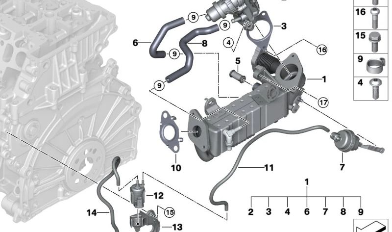 Bomba de vacío para BMW Serie 2 F45, F46, X1 F48, X2 F39, MINI F54, F55, F56, F57, F60 (OEM 11718570803). Original BMW