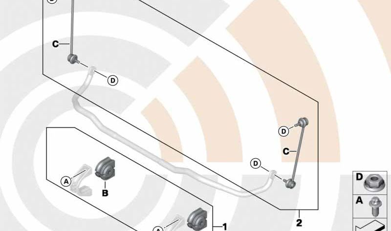 Gummistützen-Reparatursatz für BMW X3 E83, E83N (OEM 31352357880). Original BMW