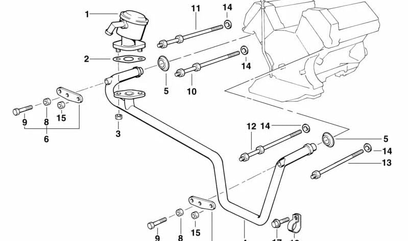 Tornillo prisionero para BMW E34, E38 (OEM 11721741322). Original BMW