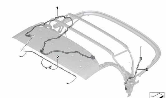 Roof wiring for BMW Z4 G29 (OEM 54349449190). Original BMW