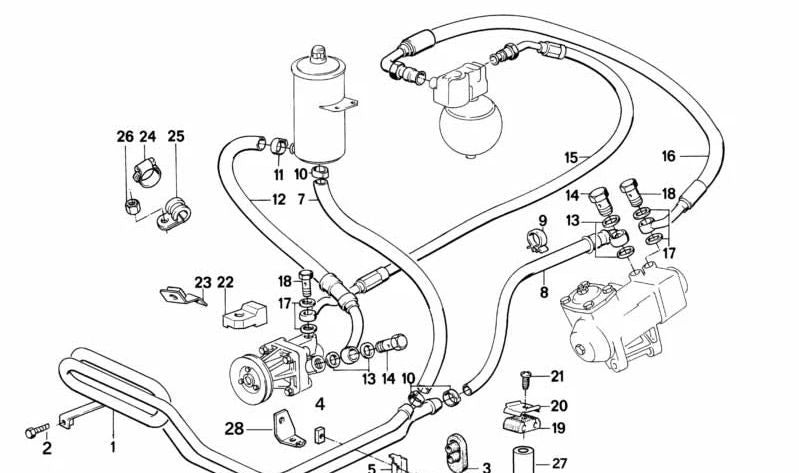 Tubería de retorno para BMW E34, E32 (OEM 32411137281). Original BMW