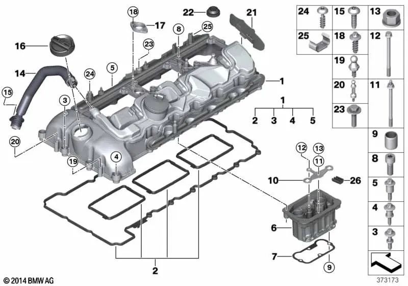 Soporte del Inyector para BMW E82, E88, F20, F21, F22, F23, F30, F31, F34, F80, F32, F33, F36, F82, F83, F07, F10, F11, F18, F06, F12, F13, F01N, F02N, E84, F25, F26, E70N, F15, E71, F16, E89 (OEM 13647595405). Original BMW.