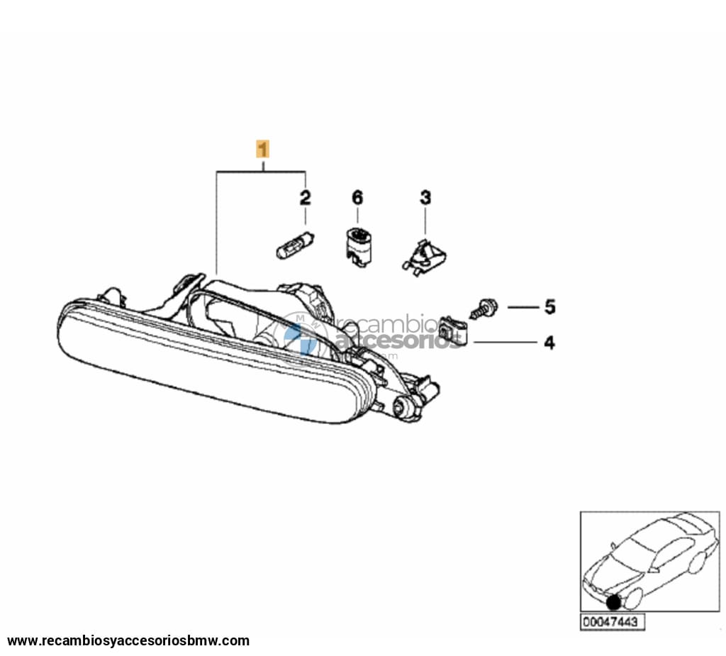 Faro Antiniebla Alargado Bmw Serie 3 E46 Berlina/touring Original Recambios