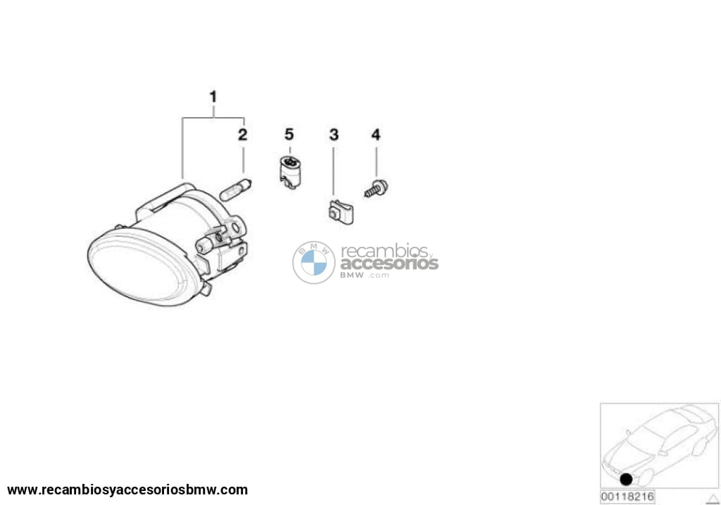 Faro Antiniebla Para Frontal M Bmw E39 E46. Original Recambios