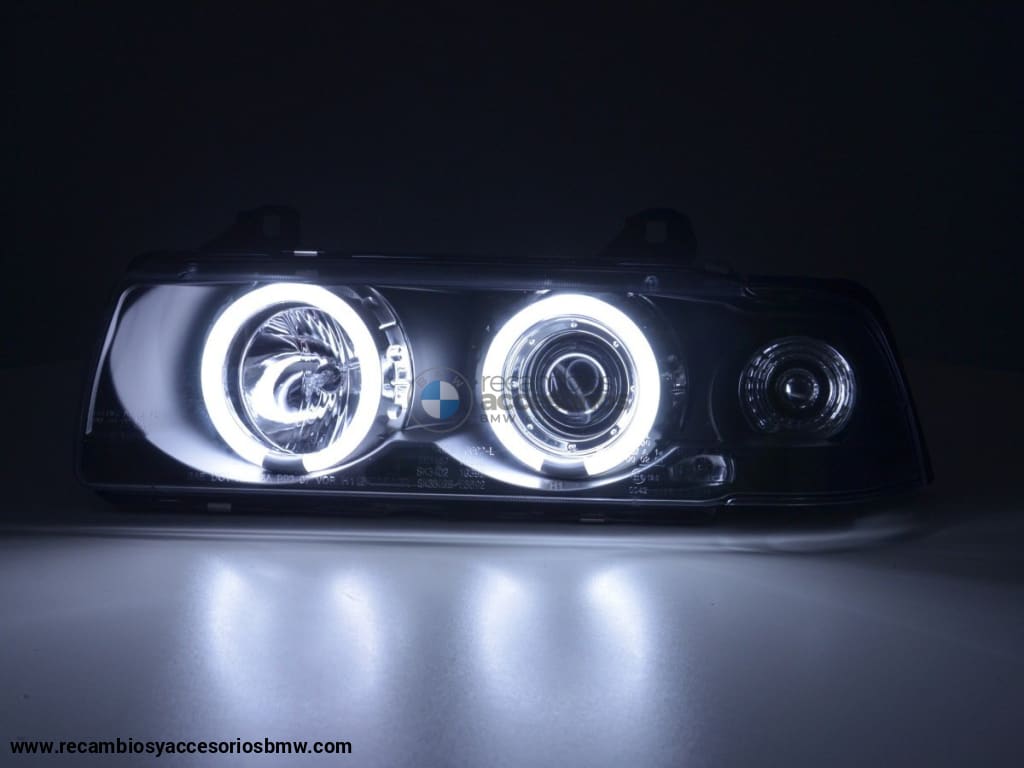 Juego De Faros Angel Eyes Ccfl Bmw Serie 3 E36 Limo 92-98 Negro Lights > Headlights