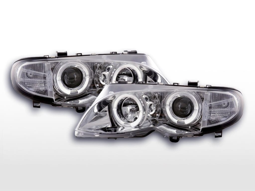 Juego De Faros Bmw 3-Series E46 Limo / Touring 02-05 Cromado Para Volante A La Derecha Lights >