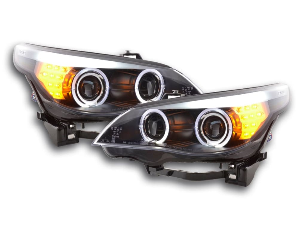 Juego De Faros Delanteros Bmw 5-Series E60 / E61 03-07 Negro Lights > Headlights