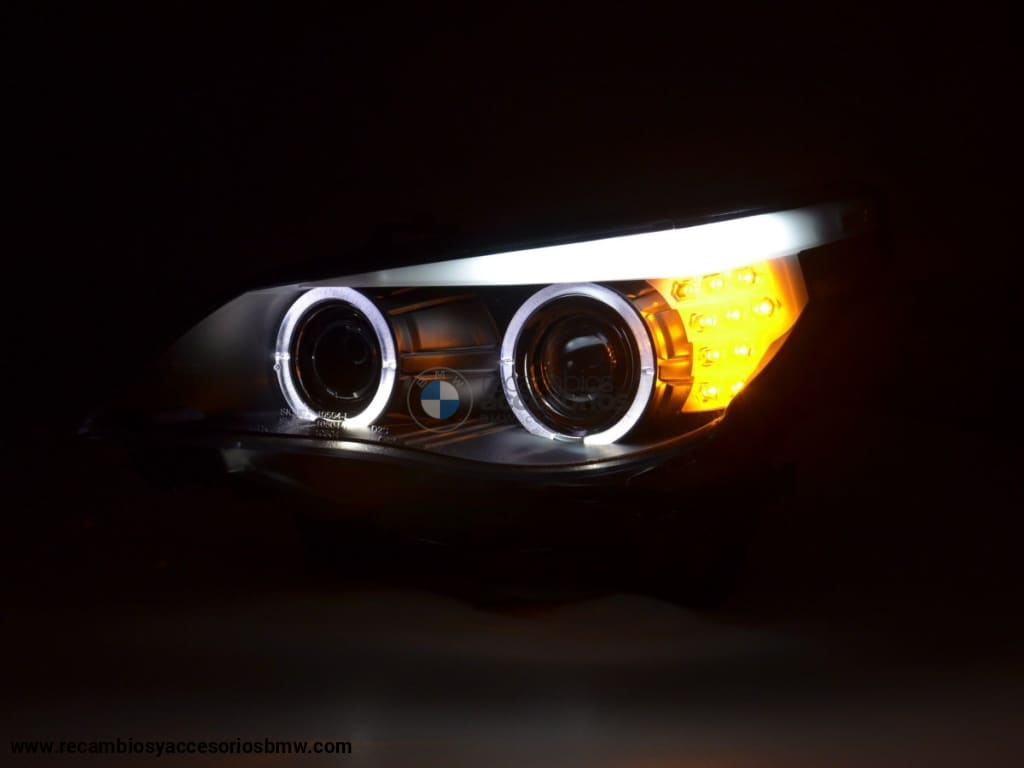 Juego De Faros Delanteros Bmw 5-Series E60 / E61 03-07 Negro Lights > Headlights