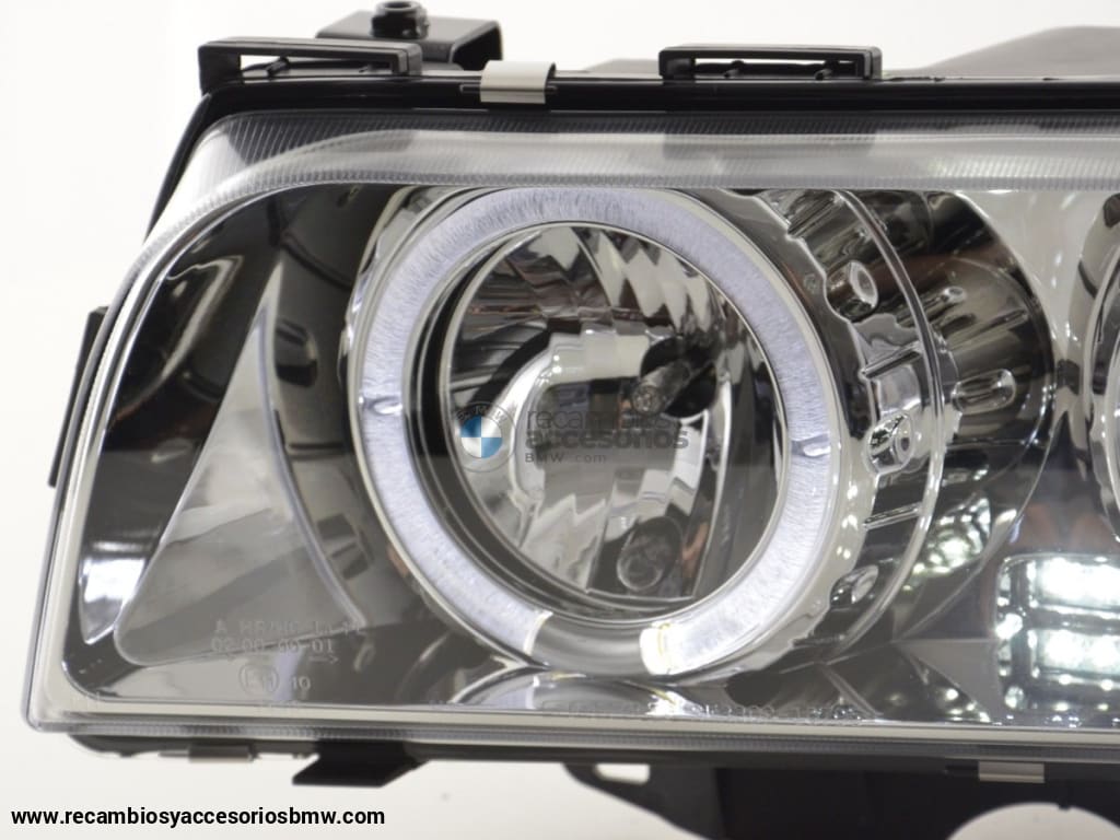 Juego De Faros Delanteros Bmw Serie 7 E38 95-98 Cromados Para Volante A La Derecha Lights >