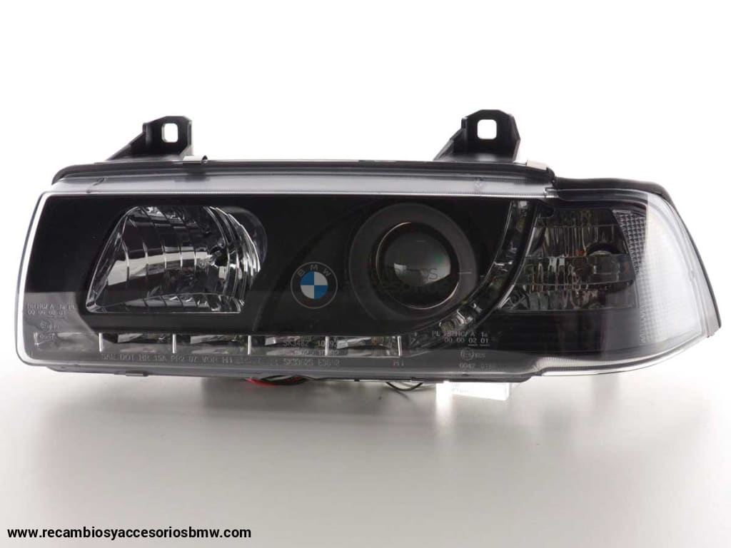 Faros De Luz Diurna Luces Conducción Led Bmw Serie 3 E36 Limo / Touring Negro Para Volante A La