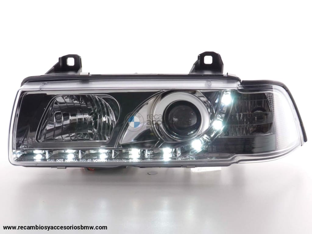 Faros De Luz Diurna Luces Conducción Led Bmw Serie 3 E36 Coupé / Cabrio 92-98 Cromo Para Volante A