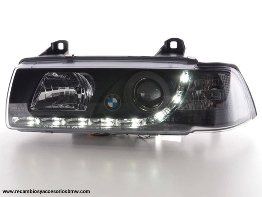 Faros De Luz Diurna Luces Conducción Led Bmw Serie 3 E36 Coupé / Cabrio 92-98 Negro Para Volante A