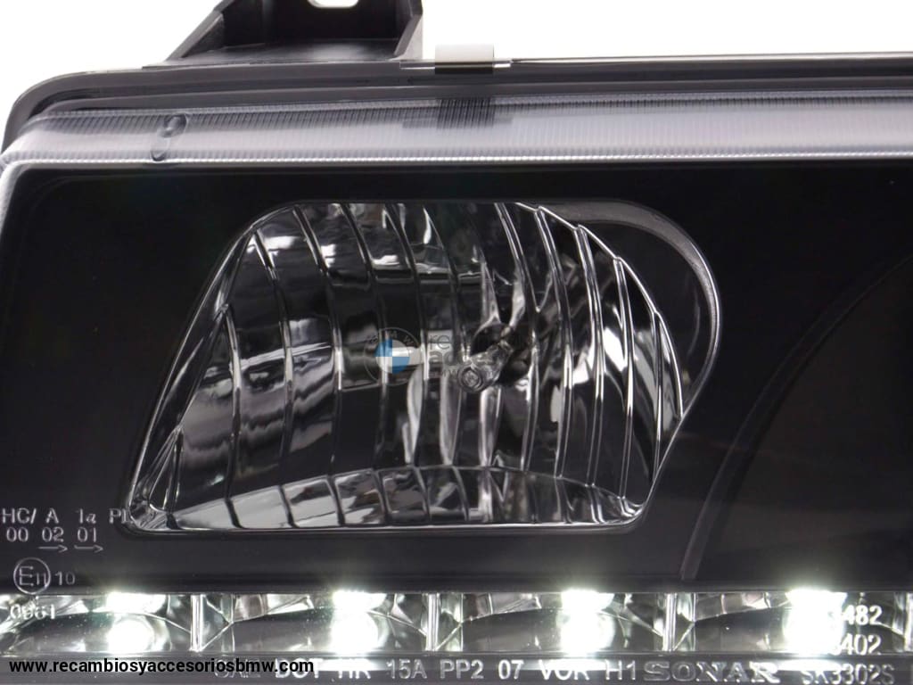 Faros De Luz Diurna Luces Conducción Led Bmw Serie 3 E36 Coupé / Cabrio 92-98 Negro Para Volante A