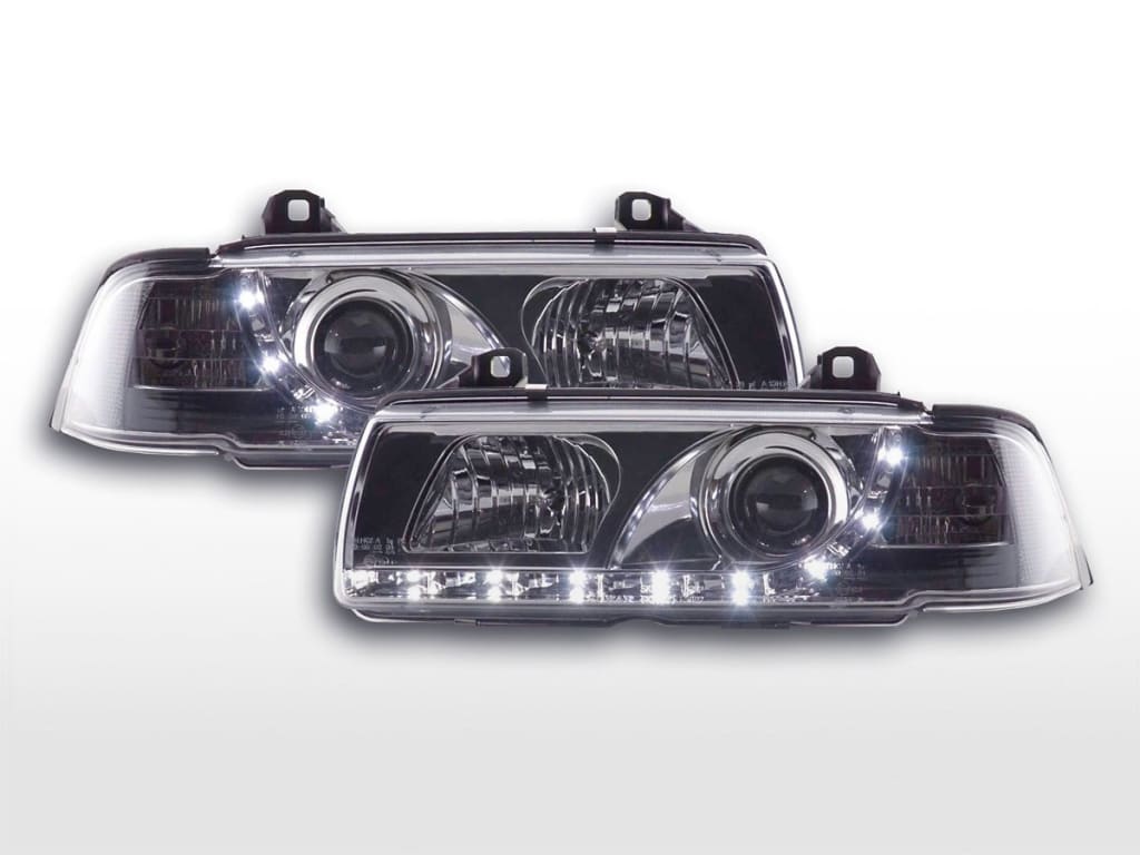 Faro De Luz Diurna Led Drl Look Bmw 3Er Limo Tipo E36 92-98 Cromo Lights > Headlights