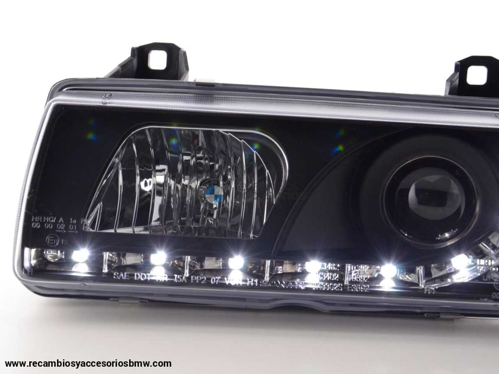 Faro De Luz Diurna Led Drl Look Bmw Serie 3 Limo Tipo E36 92-98 Negro Lights > Headlights