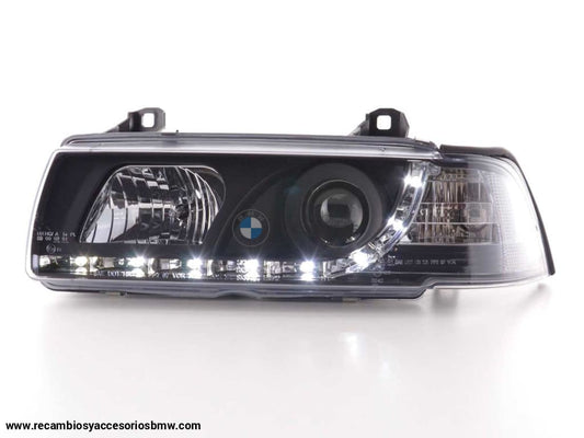 Faro De Luz Diurna Led Drl Look Bmw Serie 3 Limo Tipo E36 92-98 Negro Lights > Headlights