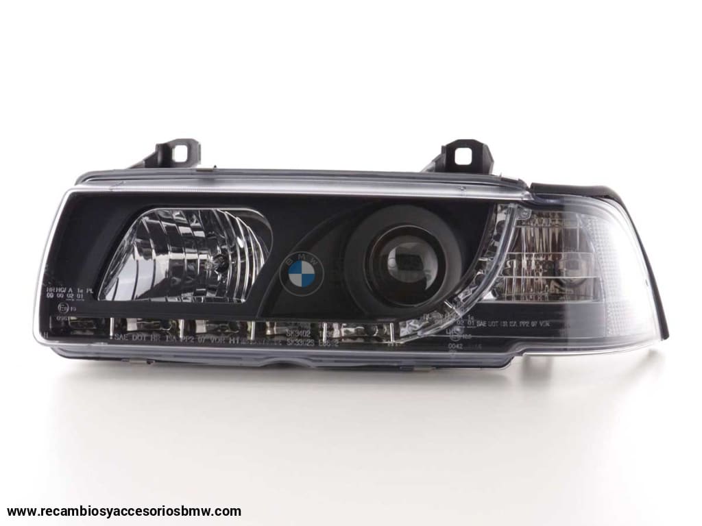 Faro De Luz Diurna Led Drl Look Bmw Serie 3 Limo Tipo E36 92-98 Negro Lights > Headlights