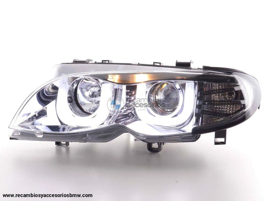 Faro De Luz Diurna Led Drl Look Bmw Serie 3 E46 Limo / Touring 02-05 Cromado Para Volante A La