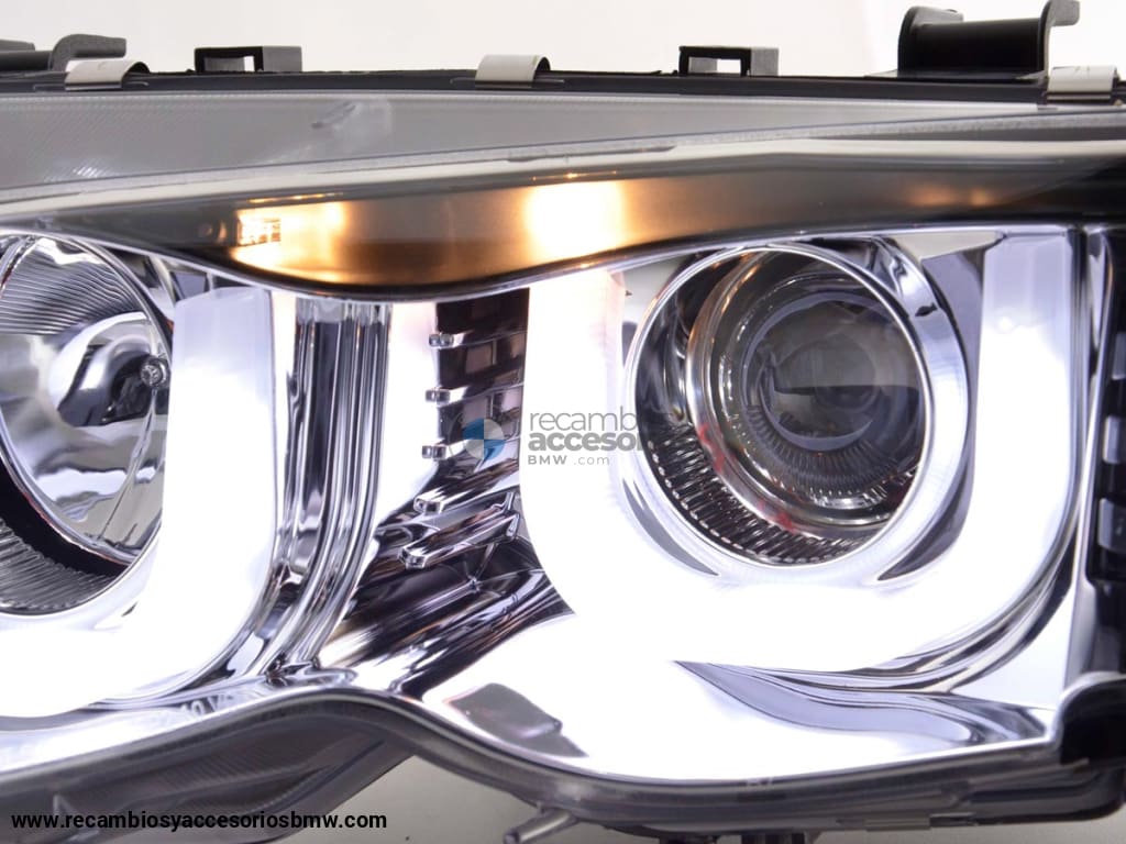 Faro De Luz Diurna Led Drl Look Bmw Serie 3 E46 Limo / Touring 02-05 Cromado Para Volante A La