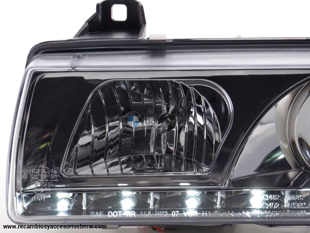 Faros De Luz Diurna Luces Conducción Led Bmw Serie 3 E36 Limo / Touring Cromado Para Volante A La