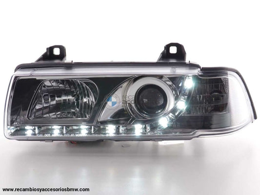 Faros De Luz Diurna Luces Conducción Led Bmw Serie 3 E36 Limo / Touring Cromado Para Volante A La