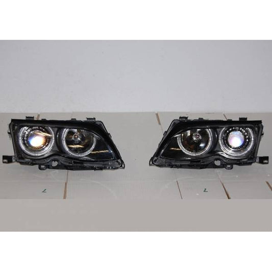 Faros Delanteros Ojos De Angel Bmw E46 ’02/’05 4P. Elect. Black Delanteros