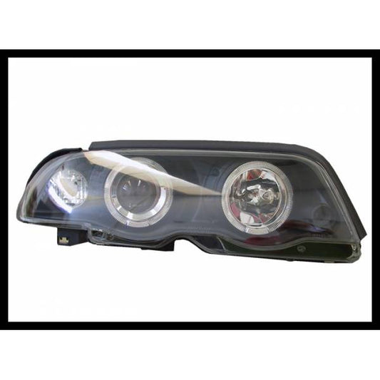 Faros Delanteros Ojos De Angel Bmw E46 ’98 - 01 4P. Inter. Black Delanteros