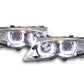 Juego De Faros Angel Eyes Bmw Serie 3 E46 Limo / Touring 02-05 Cromado Para Volante A La Derecha