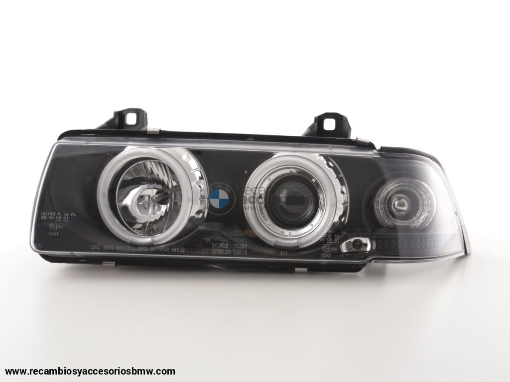 Juego De Faros Angel Eyes Ccfl Bmw Serie 3 E36 Coupe / Cabrio 92-98 Negro Lights > Headlights