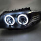 Faros Delanteros Para Bmw Serie 1 E87 E82 E88 Ojos Angel Led Fondo Negro