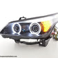 Juego De Faros Delanteros Xenon Angel Eyes Ccfl Bmw Serie 5 E60 / E61 03-04 Negro Para Volante A La