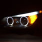 Juego De Faros Delanteros Xenon Angel Eyes Led Bmw Serie 5 E60 / E61 03-04 Negro Para Volante A La