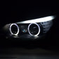 Juego De Faros Delanteros Xenon Angel Eyes Led Bmw Serie 5 E60 / E61 03-04 Negro Para Volante A La