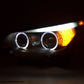 Juego De Faros Delanteros Xenon Angel Eyes Led Bmw Serie 5 E60 / E61 05-08 Negro Para Volante A La