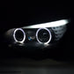 Juego De Faros Delanteros Xenon Angel Eyes Led Bmw Serie 5 E60 / E61 05-08 Negro Para Volante A La