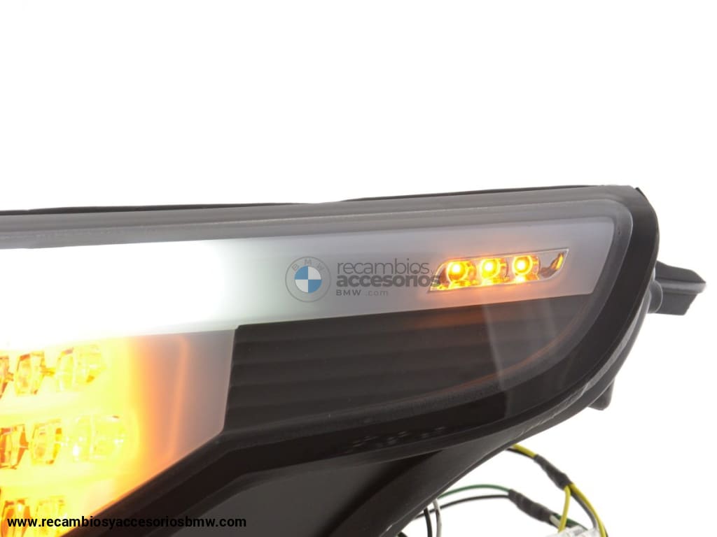 Juego De Faros Delanteros Xenon Angel Eyes Led Bmw Serie 5 E60 / E61 05-08 Negro Para Volante A La