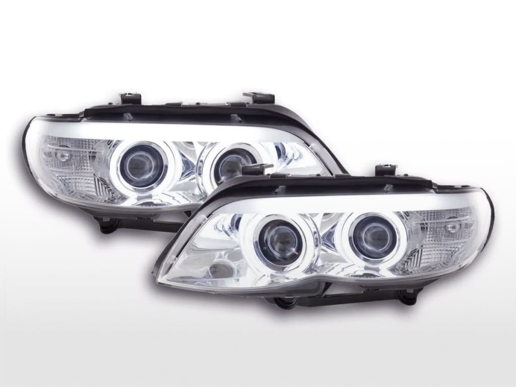 Juego De Faros Delanteros Xenon Daylight Ccfl Drl Look Bmw X5 E53 03-06 Cromado Lights > Headlights