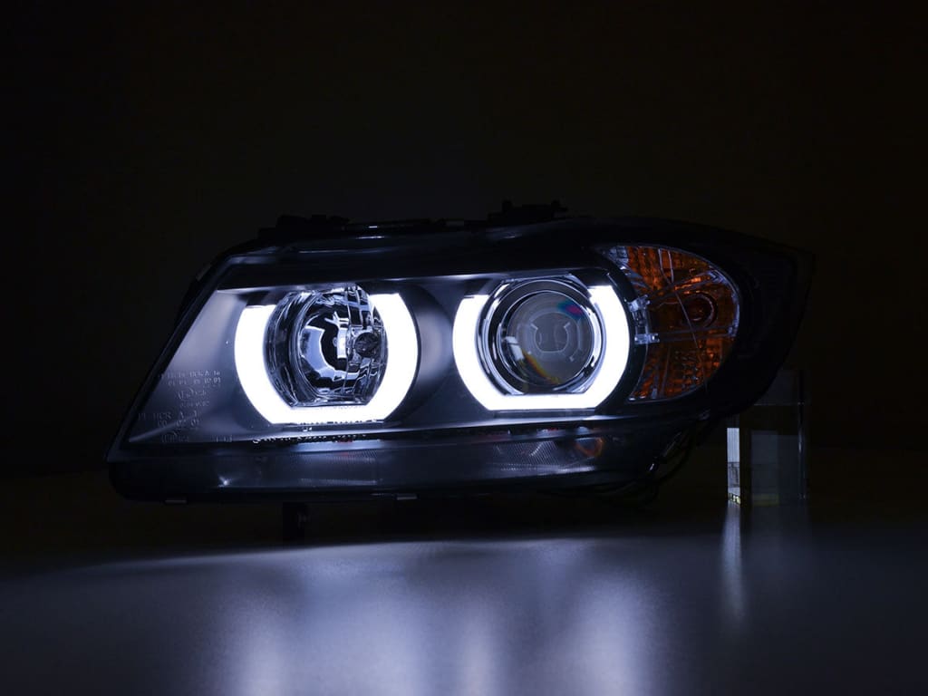 Faros Delanteros Xenón Luz Diurna Led Drl Look Bmw Serie 3 E90 / E91 05-08 Negro Lights > Headlights