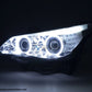 Juego De Faros Xenon Angel Eyes Ccfl Bmw Serie 5 E60 / E61 03-04 Cromo Para Volante A La Derecha