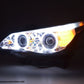 Juego De Faros Xenon Angel Eyes Ccfl Bmw Serie 5 E60 / E61 03-04 Cromo Para Volante A La Derecha