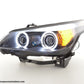 Juego De Faros Xenon Angel Eyes Ccfl Bmw Serie 5 E60 / E61 05-08 Negro Para Volante A La Derecha