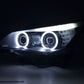 Juego De Faros Xenon Angel Eyes Ccfl Bmw Serie 5 E60 / E61 05-08 Negro Para Volante A La Derecha