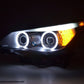 Juego De Faros Xenon Angel Eyes Ccfl Bmw Serie 5 E60 / E61 05-08 Negro Para Volante A La Derecha