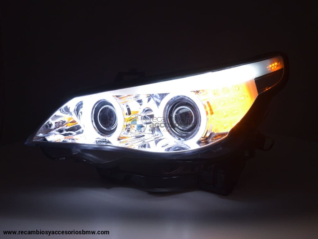 Faros Xenon Ojos De Angel Ccfl Bmw 5Er E60 / E61 03-04 Cromo Lights > Headlights