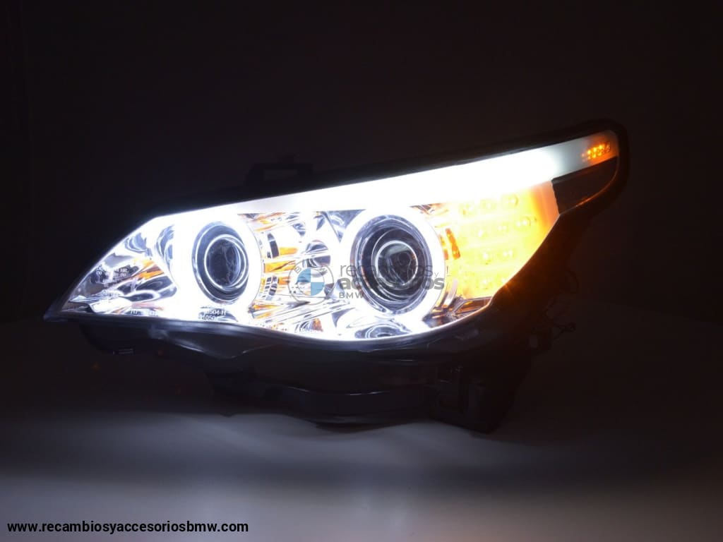 Faros Xenón Angel Eyes Ccfl Bmw 5Er E60 / E61 05-08 Cromado Lights > Headlights