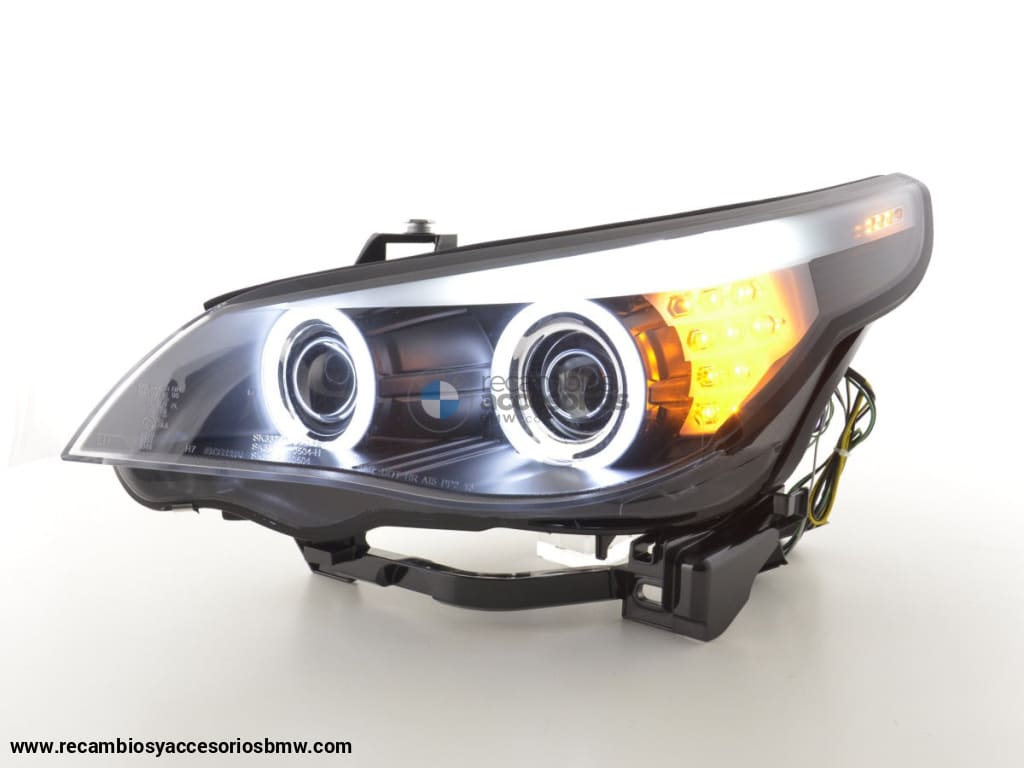 Faros Xenon Ojos De Angel Ccfl Bmw Serie 5 E60 / E61 03-04 Negro Lights > Headlights