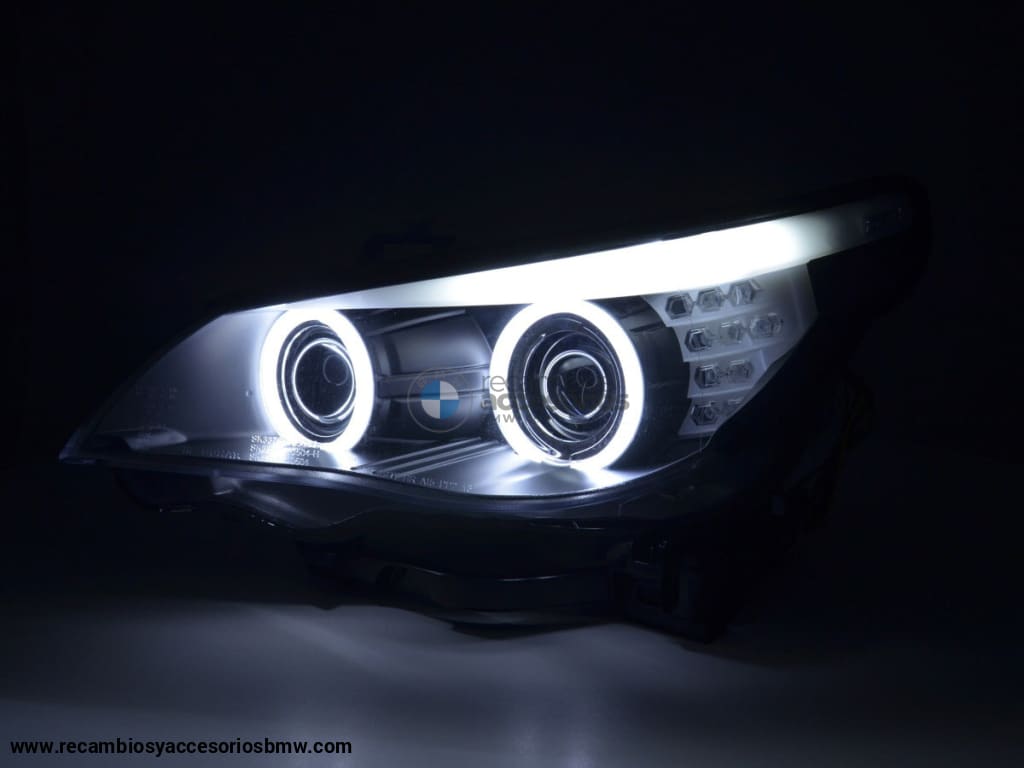 Faros Xenon Ojos De Angel Ccfl Bmw Serie 5 E60 / E61 03-04 Negro Lights > Headlights