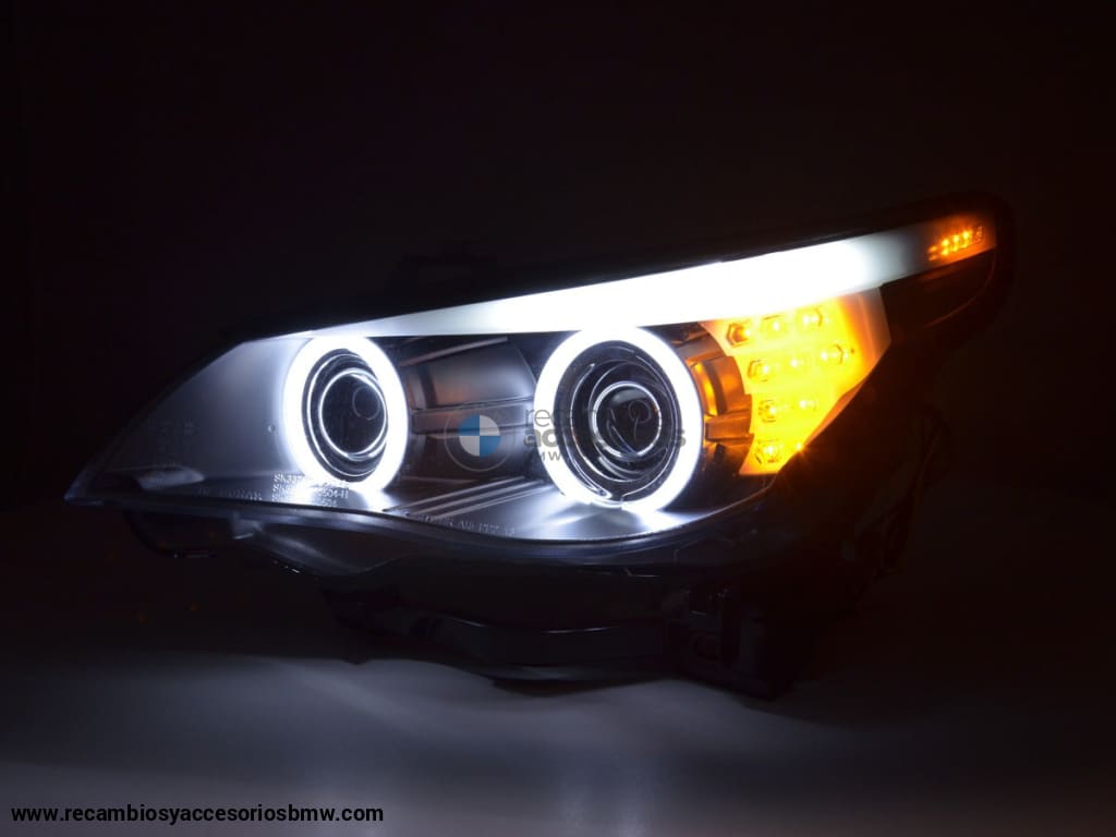 Faros Xenon Ojos De Angel Ccfl Bmw Serie 5 E60 / E61 03-04 Negro Lights > Headlights